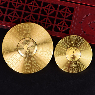 新品黄铜罗盘指尖陀螺高精度专业手把件罗经仪摆件双面Y旋转便携