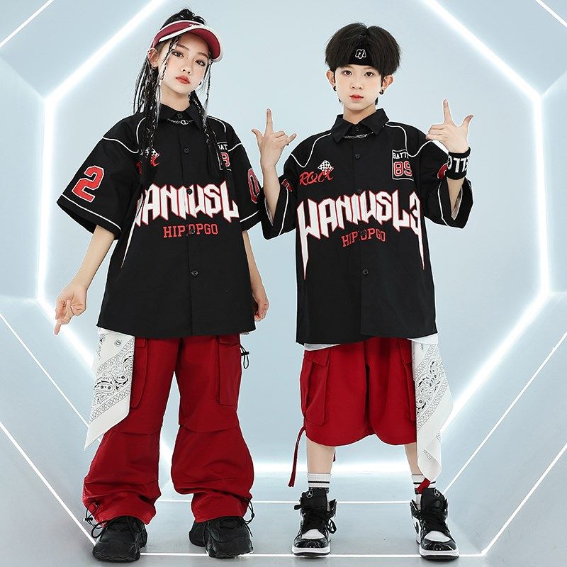 极速男女街舞潮服演l出服hiphop男孩嘻哈装夏季女孩爵士舞蹈服嘻