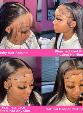 极速HD Lace Frontal Wig Transparent 13x4 360 Lace FrXont Hum