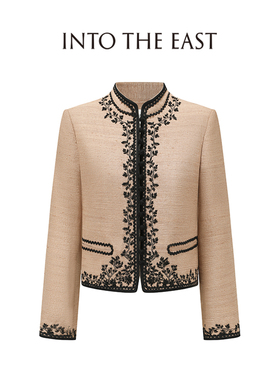 Into The East己印柞蚕丝手工钉珠短西装