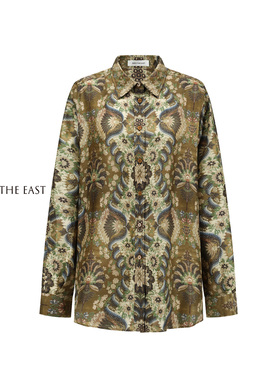 Into The East棕榈卷草翻领衬衫