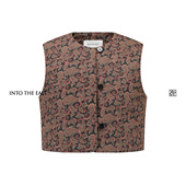 Into The East己印深棕佩斯利花纹夹棉小马甲