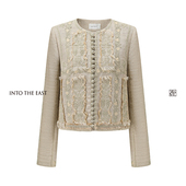 East己印柞蚕丝绣花贴布盘扣西装 Into The