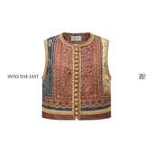 Into The East己印柞蚕丝盘扣印花马甲