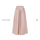 Into The East己印香槟粉碎褶半裙