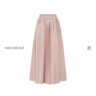 Into The East己印香槟粉碎褶半裙