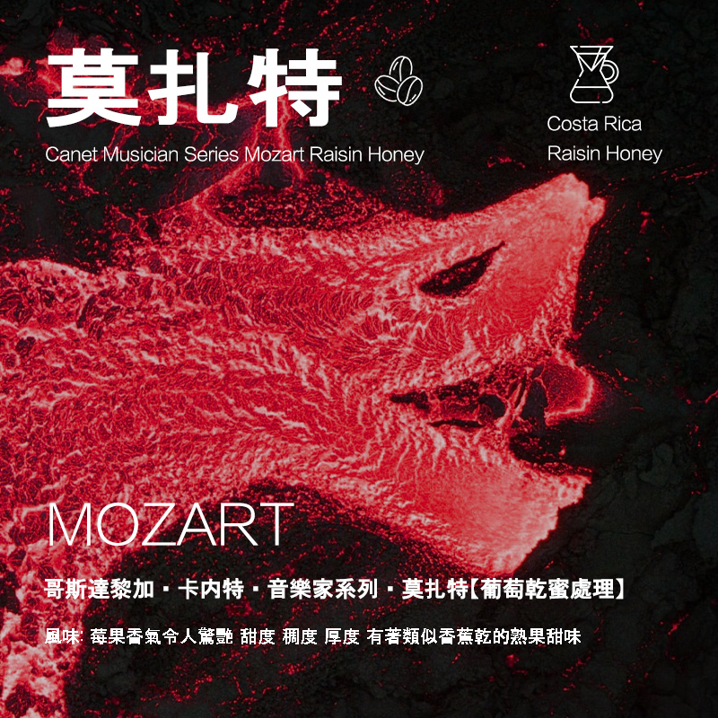 哥斯达黎加音乐家系列莫扎特葡萄干蜜处理手冲咖啡豆轻度现烘袋装