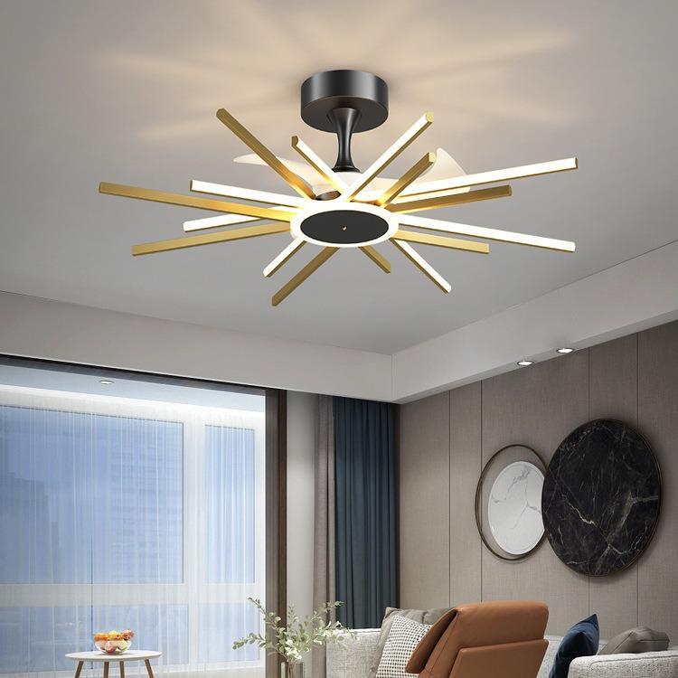 客厅风扇灯2025年新款餐厅吊扇灯隐形家用智能一体带电扇大厅吊灯