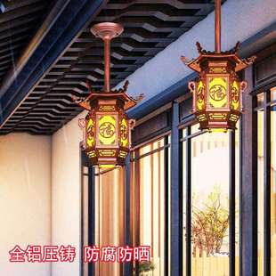 中式复古大门阳台过道长廊四合院别墅红灯笼户外防风防雨吸顶吊灯