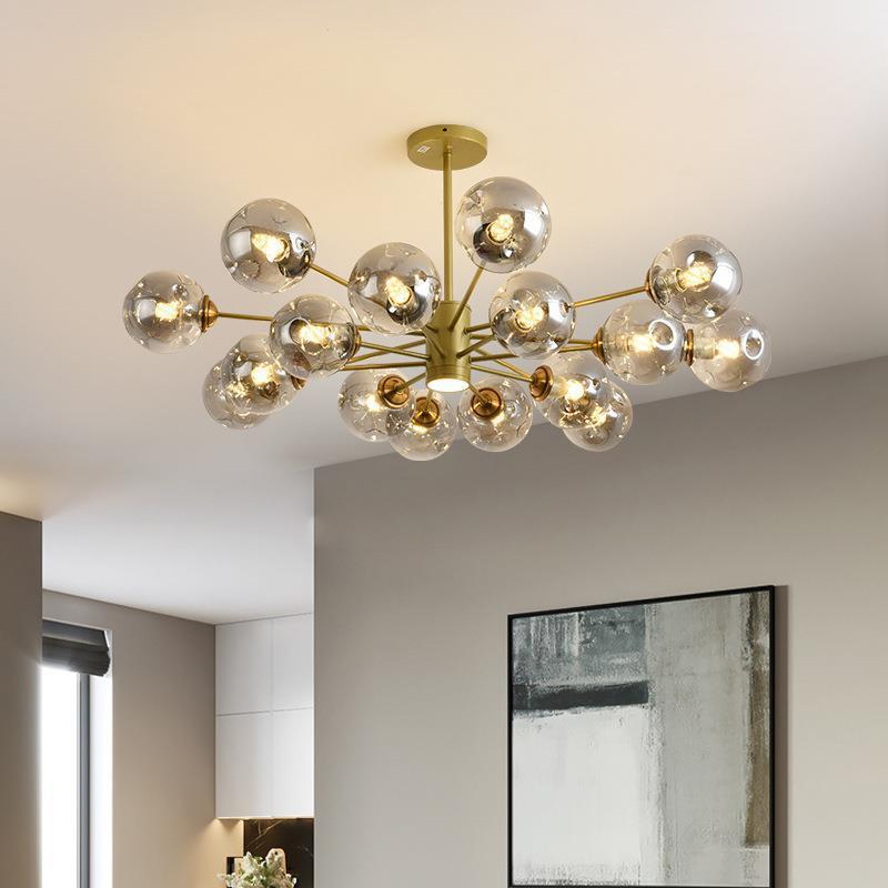 现代简约魔豆吊灯北欧客厅吊灯餐厅灯美式卧室玻璃分子灯创意灯饰