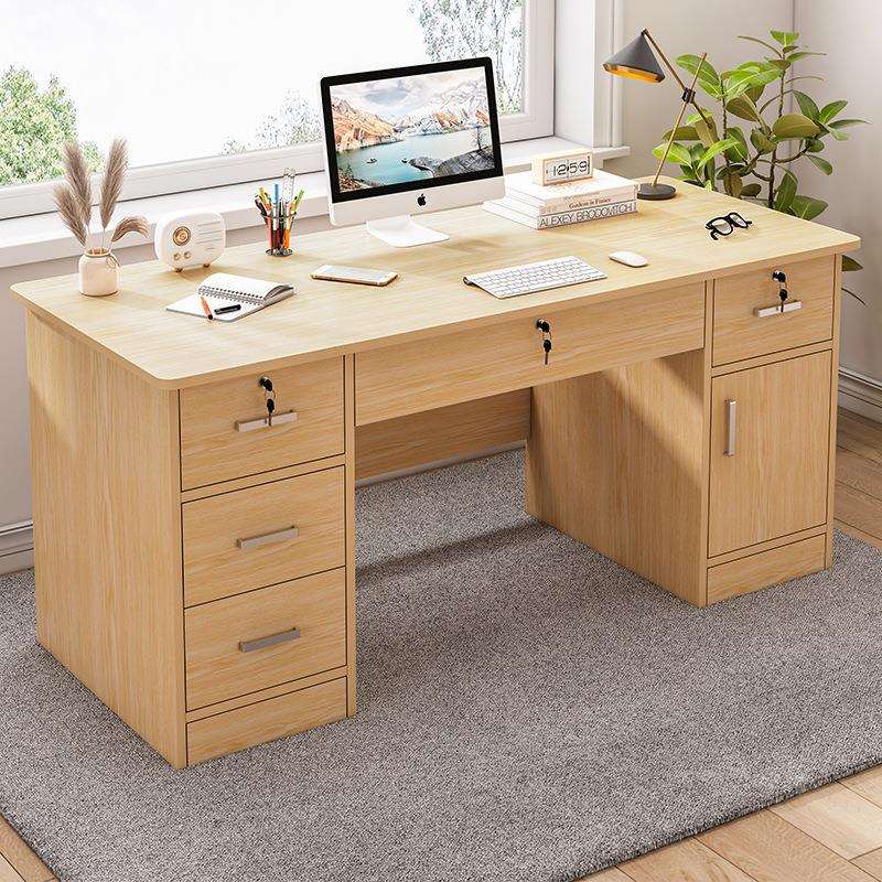 电脑桌台式家用办公桌简约现代学生书桌卧室写字桌子带抽屉工作台