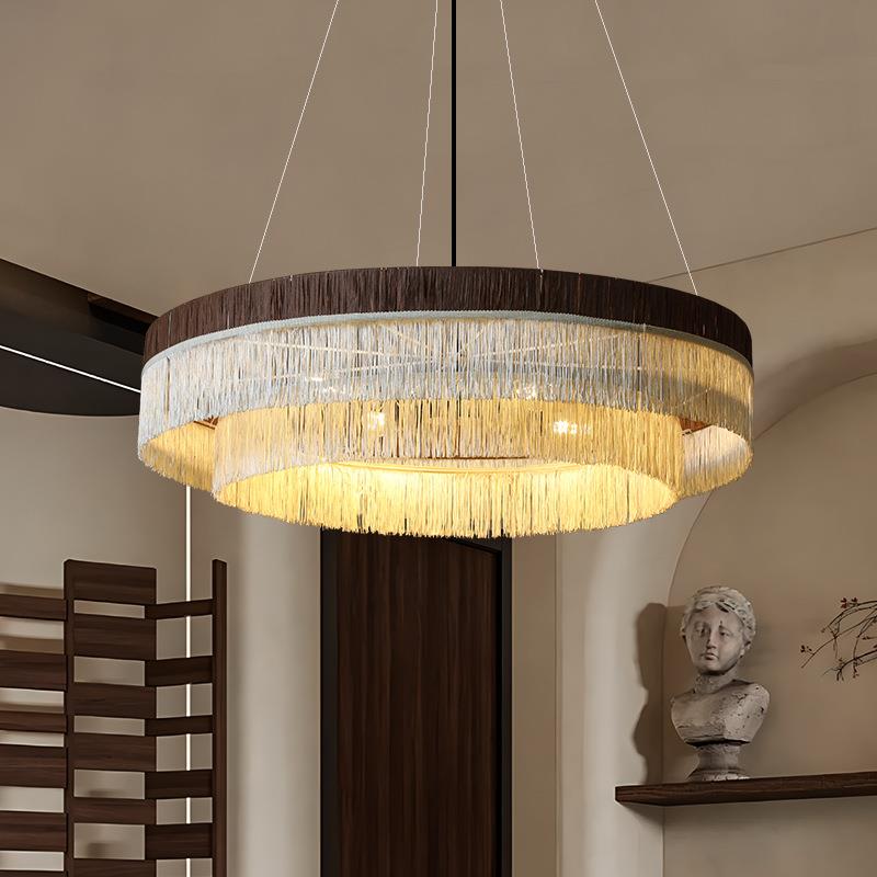 法式复古吊灯中古客厅卧室餐厅灯美式复古高级感创意房间流苏主灯