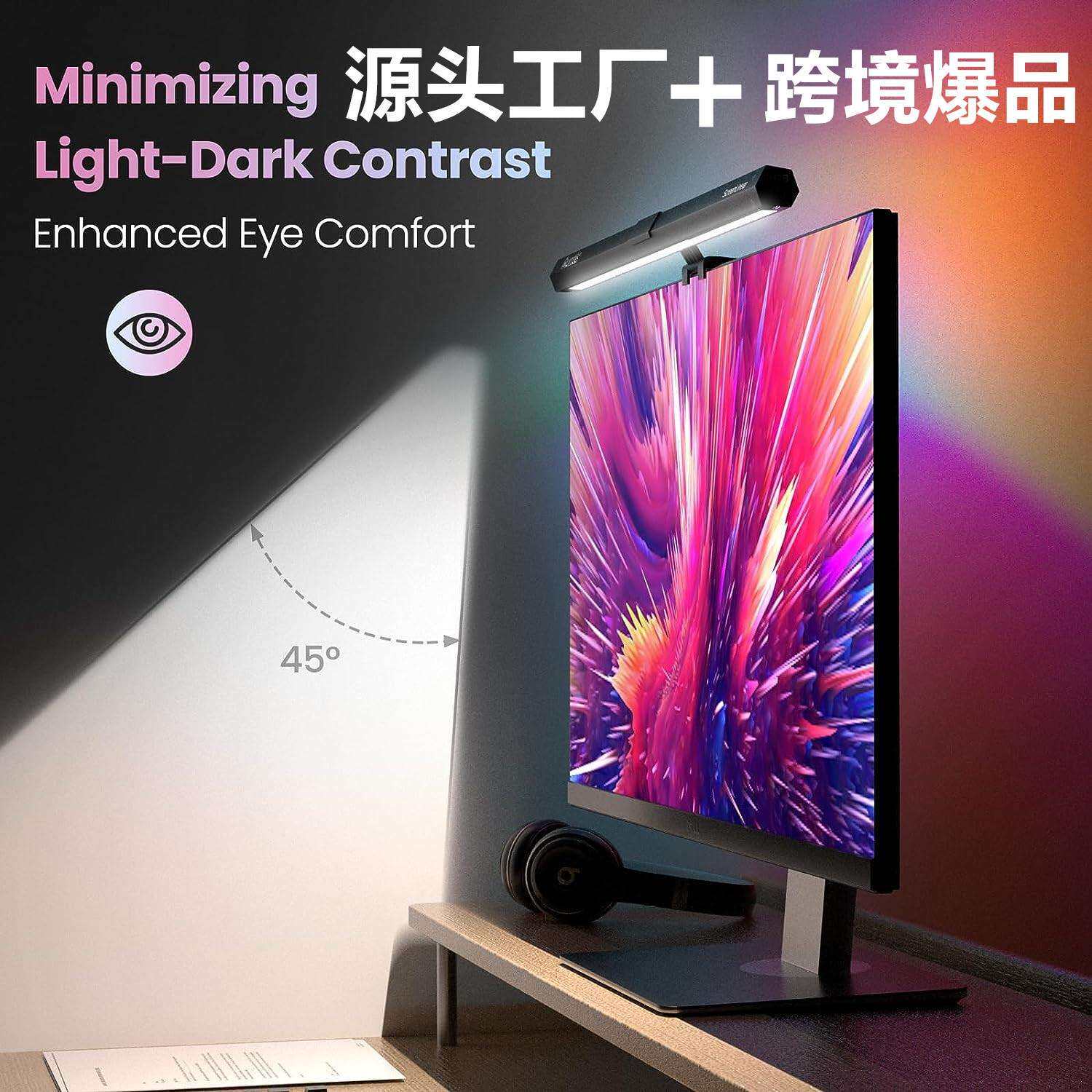 rgb屏幕灯七彩幻彩显示器挂灯电竞游戏电脑灯办公屏幕护眼氛围灯