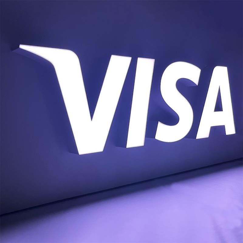 美什 厂家制作LED发光字 无边 光滑 户外室内店招牌创意制作