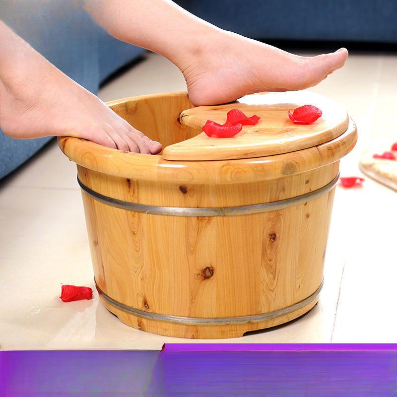 蜀道香实木香柏木泡脚木桶足沐浴桶盆洗脚盆泡脚桶带盖加厚杰斯克