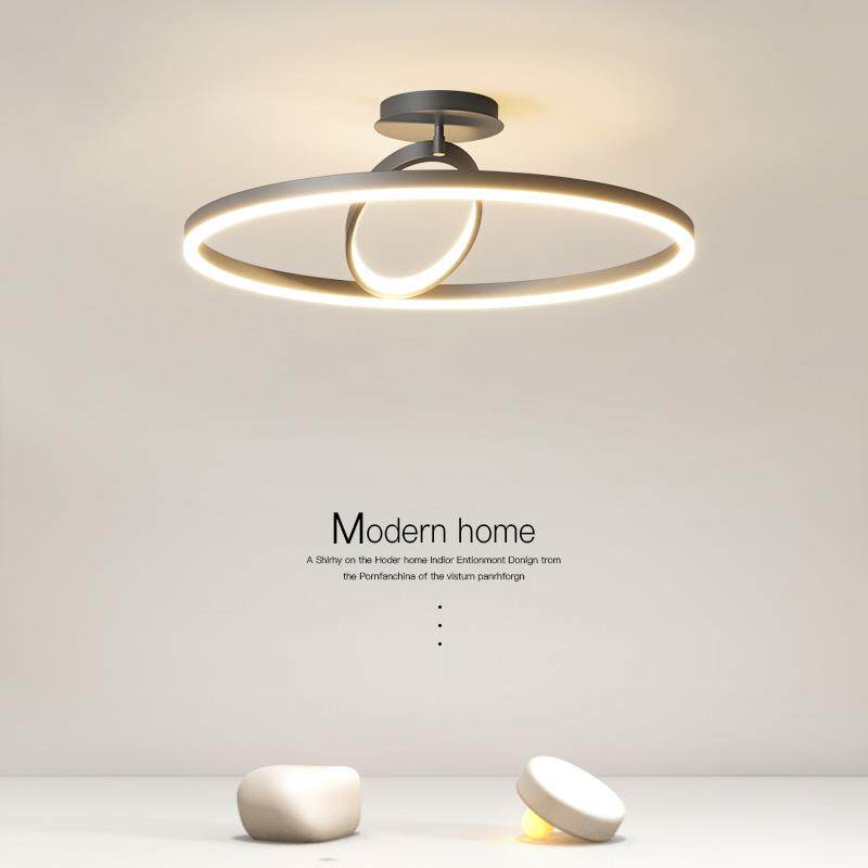 卧室灯黑白创意个性灯具led客厅吸顶灯简约现代北欧几何房间主灯