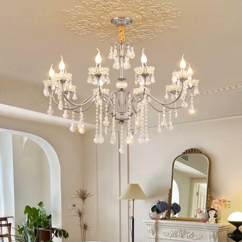 美式水晶吊灯自建房别墅客厅灯复式楼大厅主灯卧室灯广东中山灯具
