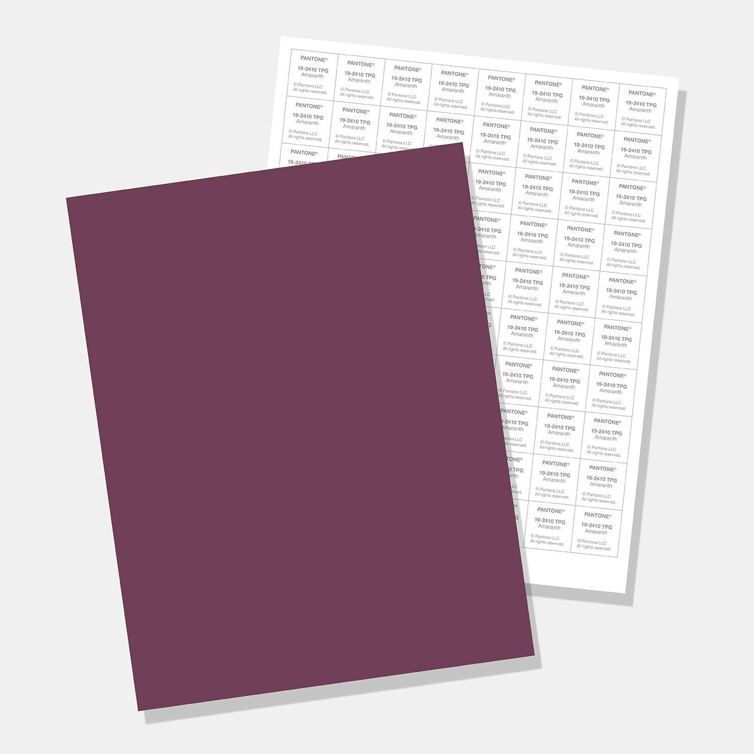 PANTONE潘通色卡 TPG色卡单张 一个色号一张 22cm*27cm