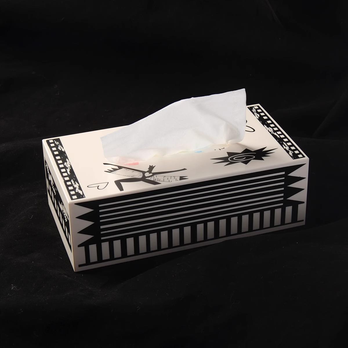 北欧风亚克力纸巾盒客厅家用抽纸盒餐巾纸盒创意纸巾收纳