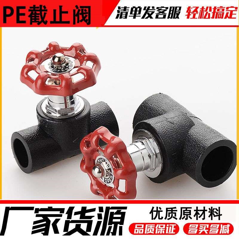 PE升降式截止阀不锈钢水管闸阀阀门配件20 25 4分6分黑色水阀开关