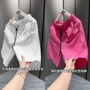 沙滩裤 夏季 男宽松百搭潮流户外运动薄款 泡泡格糖果色休闲短裤 新款