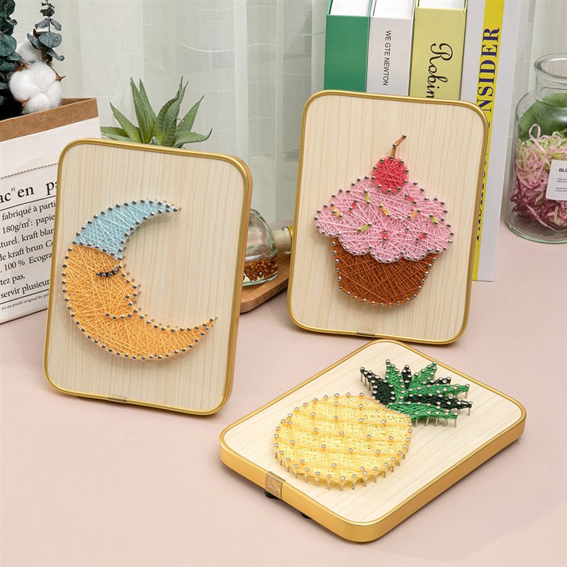 绕线画暖场简单手工diy儿童钉子D画生日礼品物制作材料包弦丝画