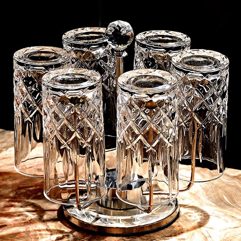 高颜值水晶玻璃杯家用威士忌洋酒杯啤酒杯泡绿茶杯水杯牛奶杯套装