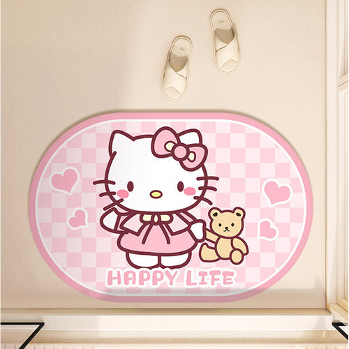 可爱Kitty猫硅藻泥吸水防滑地垫