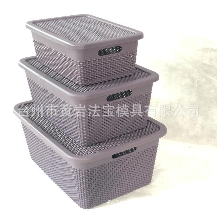 2019新款不同尺寸储物箱塑料模具 带盖子塑料箱收纳箱塑料模具现