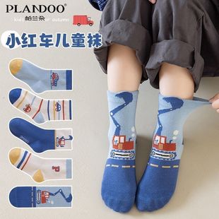 帕兰朵舒适透气棉质中筒袜可爱卡通儿童中大童男孩学生春秋中筒袜