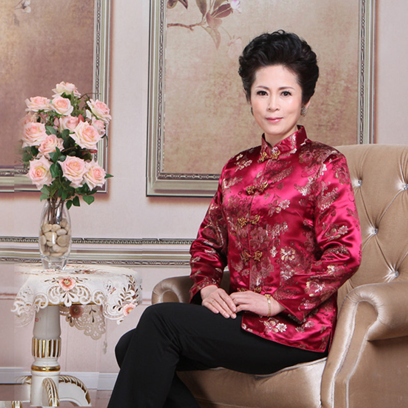虞锦集 中老年唐装女春秋装老年女式唐装奶奶装老人装奶奶春装唐