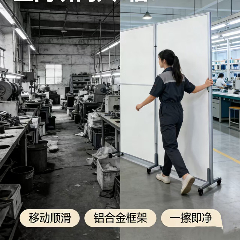 办公室隔断工厂车间可折叠移动仓库隔断墙牙科医用屏风玻璃挡板