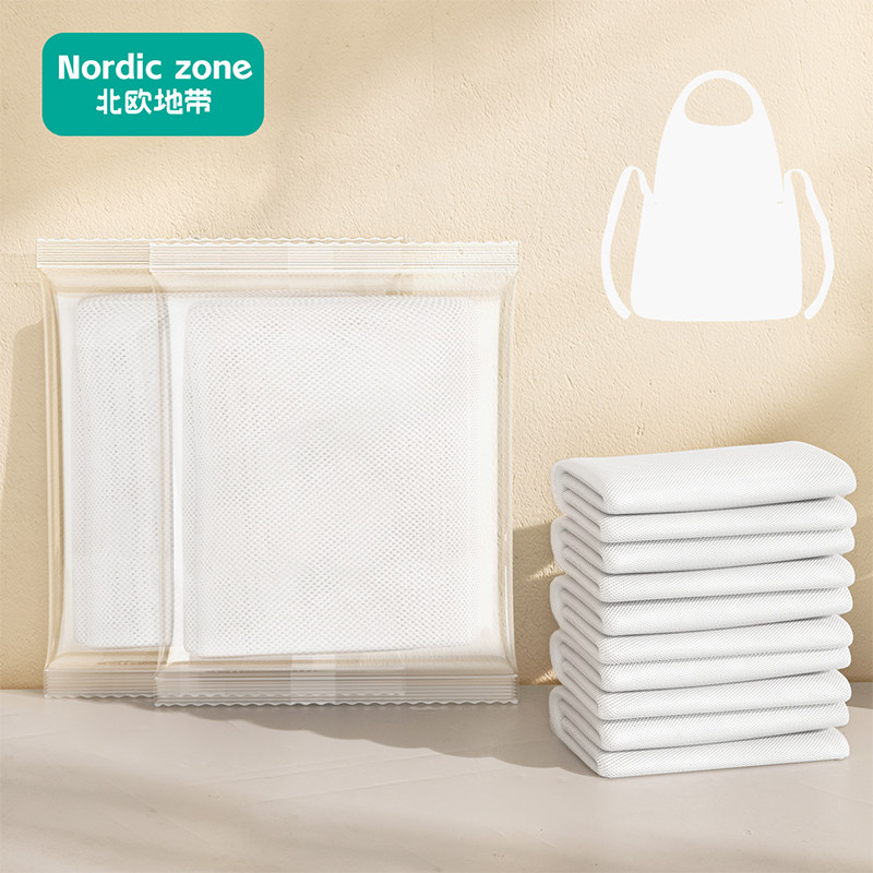 一次性围裙无纺布白色吃饭围兜大人纸围裙火锅餐饮专用独立包装