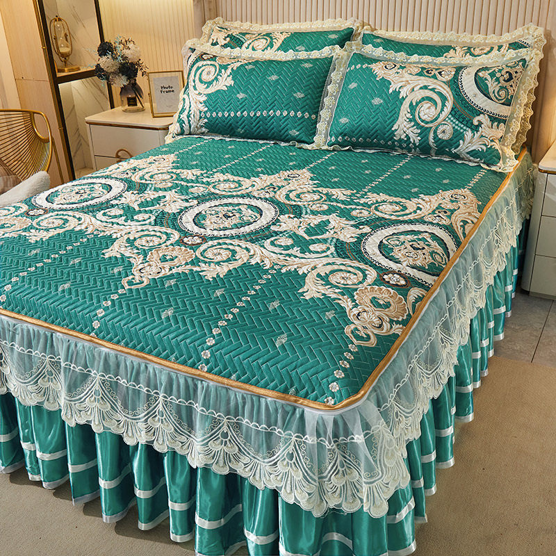 可机洗床裙款冰丝凉席三t件套夏季可折叠防滑床罩席子欧式空调软,床上用品,冰丝席,淘宝优惠券,粉丝福利购,淘宝优惠卷