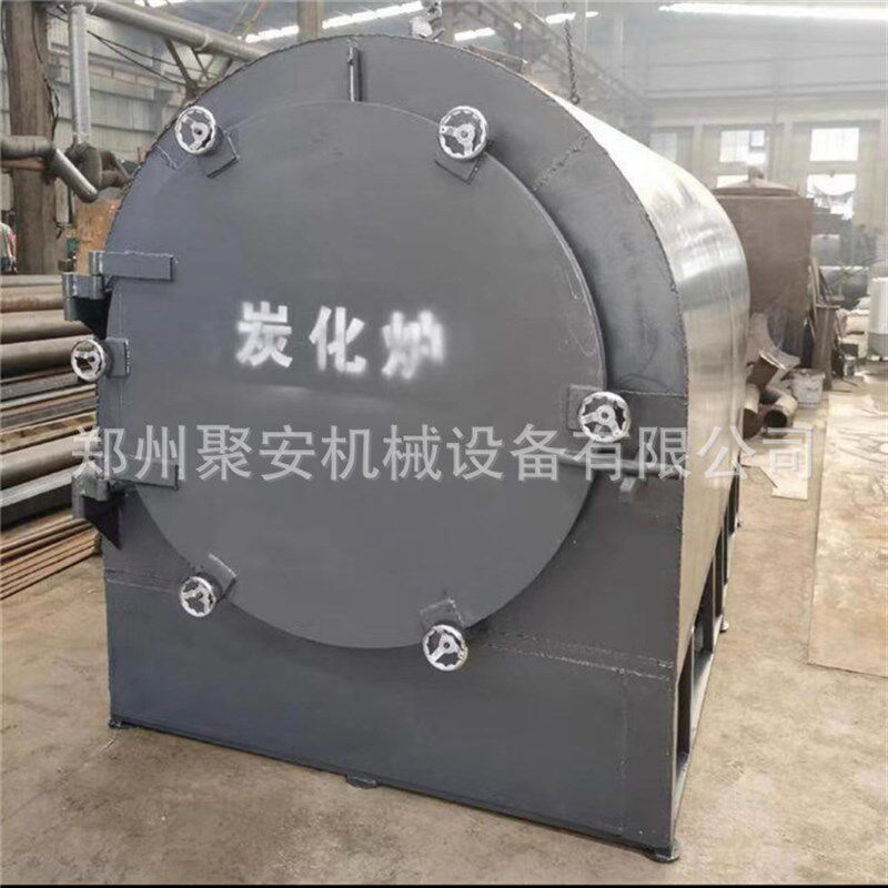生物质机制木炭碳化设备 果木吊装碳化机 原木卧式无烟炭化炉