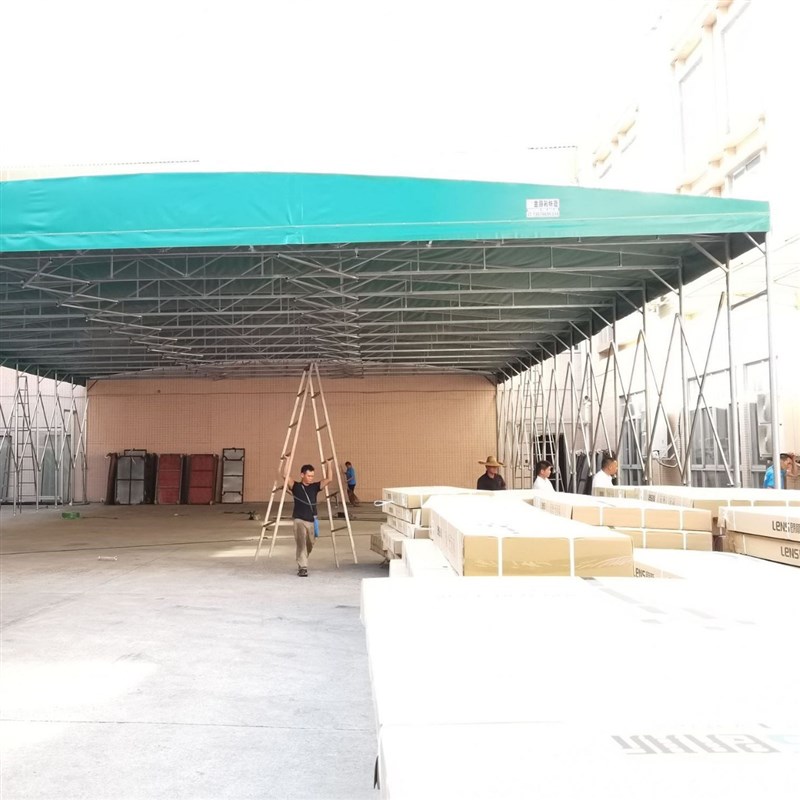 户外移动推拉篷酒席夜市烧烤排挡电动推拉篷伸缩雨棚遮阳篷停车篷