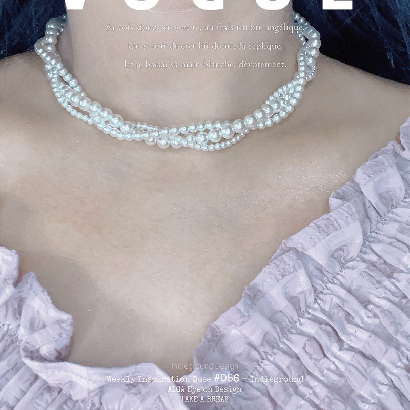 法式复古多层叠戴珍珠项链女百搭小众设计毛衣链高级感轻奢锁骨链