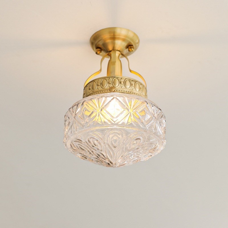 梵生 法式复古怀旧过道书房餐厅黄铜吸顶灯 走廊阳台中古岛台吊灯