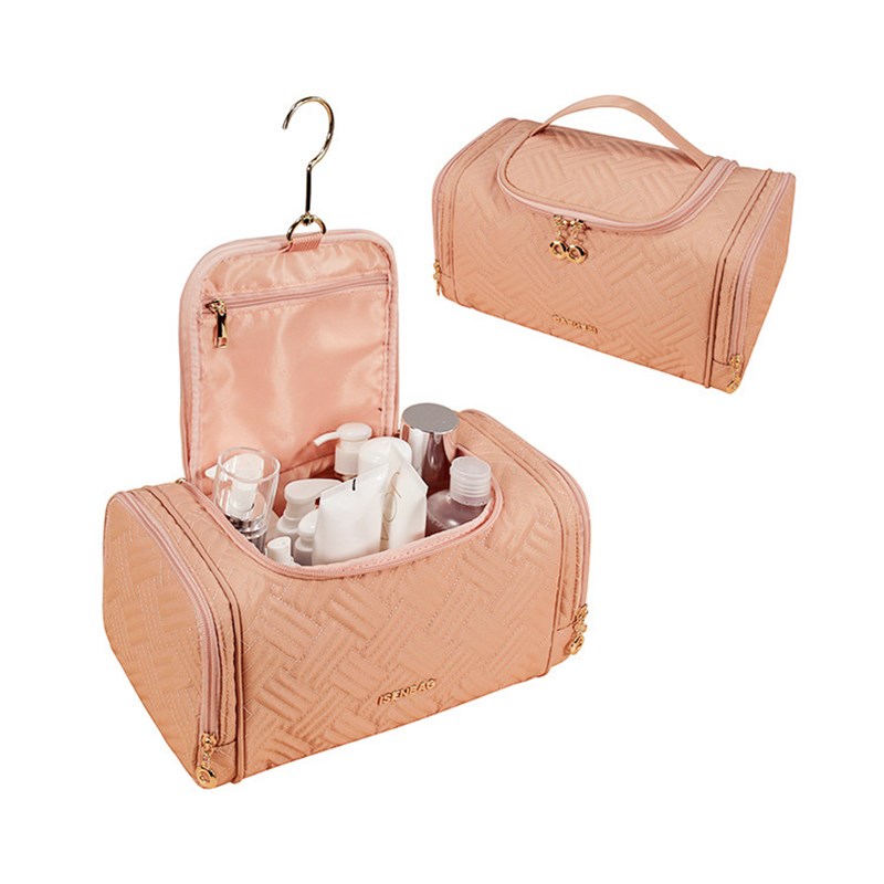 工厂直供大开口洗漱包双侧拉链多功能大容量化妆包出差伴侣可印字