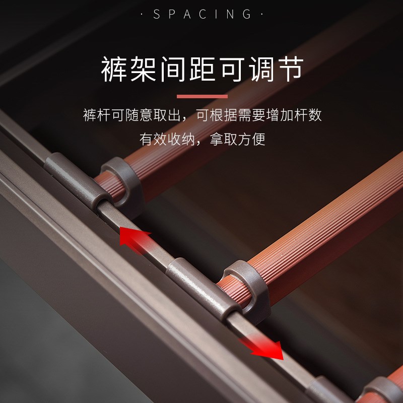 拉篮收纳架伸缩式柜内抽屉式家用挂裤子拉伸内置衣柜裤架五金配件