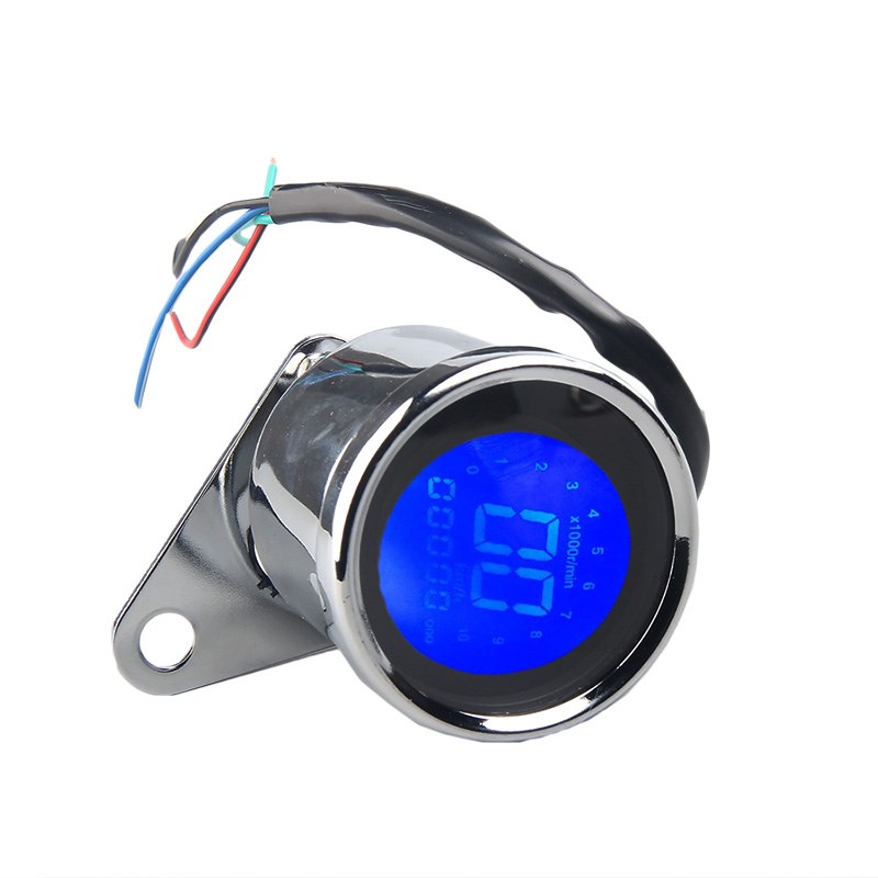 12V摩托车改装七彩LpED液晶仪表油量表龟王里程表转速表机车公里