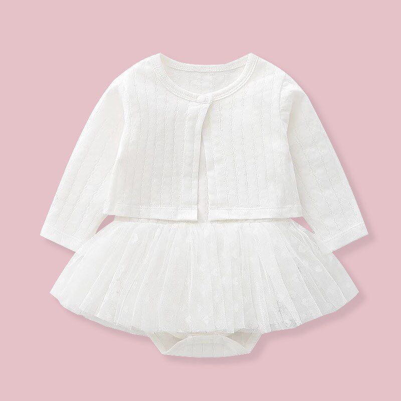 婴儿包屁衣d春夏季新生儿两件套哈裙女宝宝满月百天哈衣周岁礼服