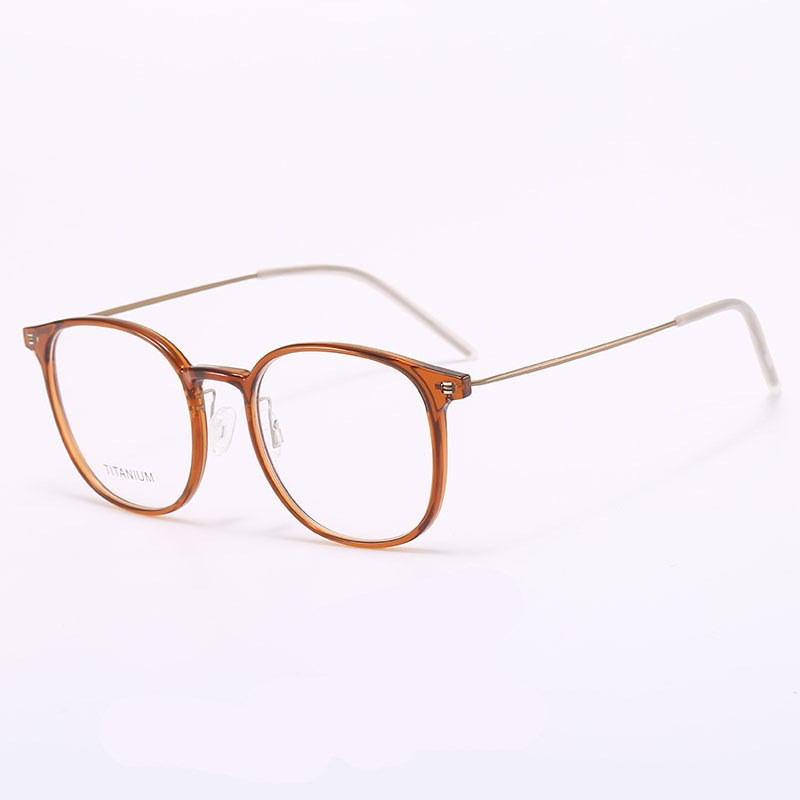 新款眼镜女钨钛塑钢眼镜框椭圆级感细框超轻纯钛镜架近视框架男