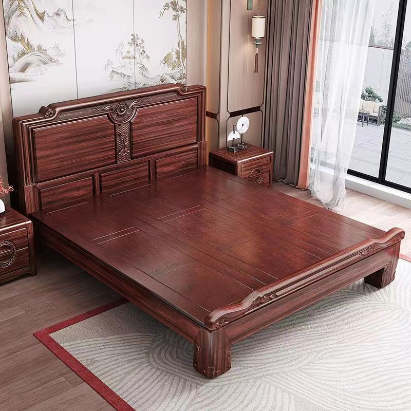 新中式乌金木实木床全实木明清古典主卧1.8米双人高档大户型婚床