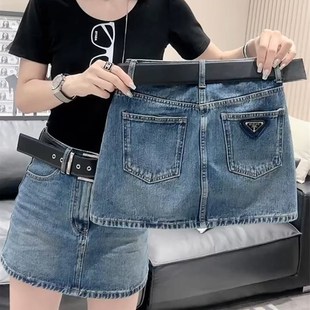 高腰牛仔半c身裙女小个子2024年新款 显瘦裙裤 a字包臀短裙夏季 薄款