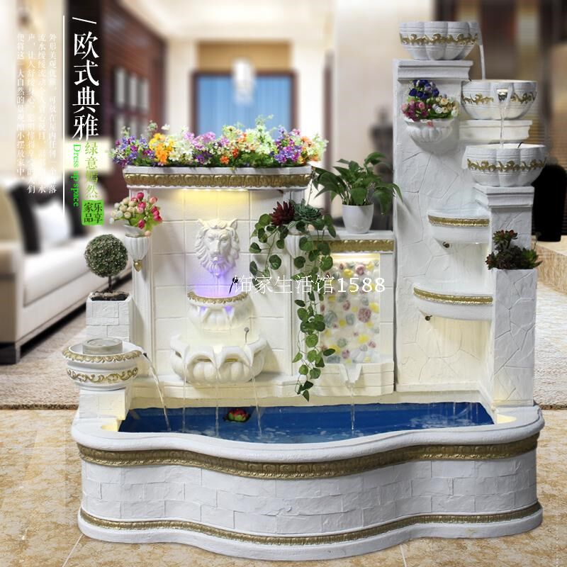 欧式假山喷泉流水景观鱼池鱼缸客B厅阳台室内庭院装饰招财开业摆