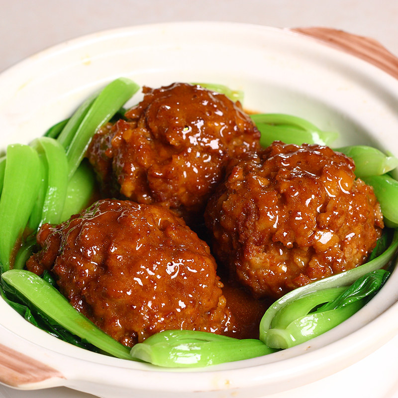 上海风味红烧狮子头四枚红烧肉丸子四喜丸子贡丸真空熟食加热即食