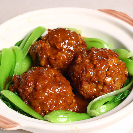 上海风味红烧狮子头四枚红烧肉丸子四喜丸子贡丸真空熟食加热即食