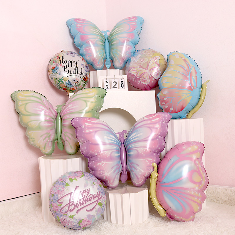 新款幻彩渐变蝴蝶造型气球儿童生日户外活动装饰橱窗布置拍照礼物,节庆用品/礼品,气球,淘宝优惠券,粉丝福利购,淘宝优惠卷