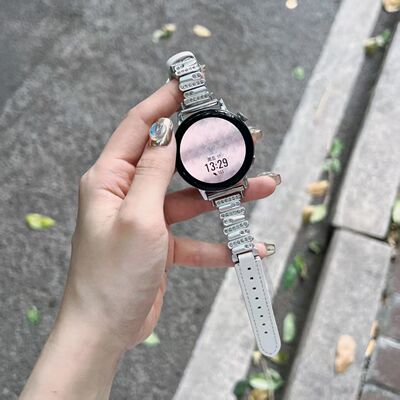 适用华为gt6手表带不规则拼皮gt5/4细款watch4闪钻gt2pro女款表带